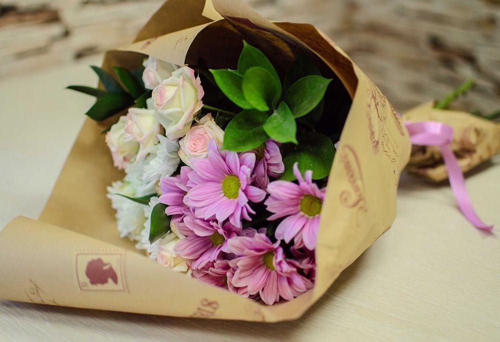 Букет улыбка в Агрогородок Букет цветов из: Розы и Хризантемы в Агрогородок