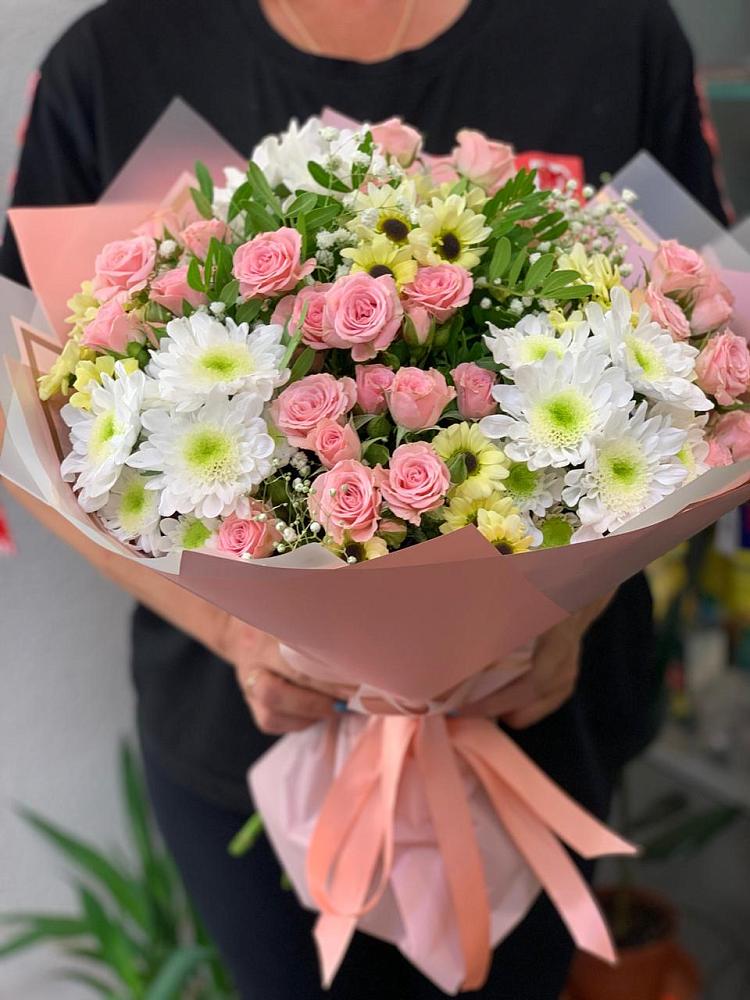 Букет юношеские грезы в Агрогородок Букет цветов из: Розы и Хризантемы в Агрогородок