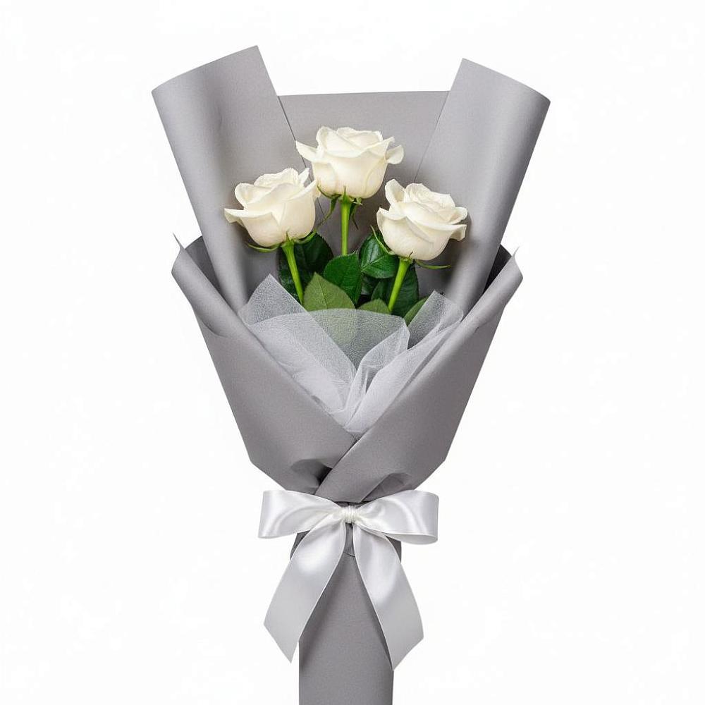 Букет 3 белые розы в Агрогородок Букет 3 белые розы в Агрогородок