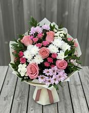 Букет цветов из:  Альстромерии, Гвоздики, Розы и Хризантемы в Агрогородок