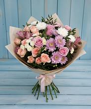 Букет цветов из:  Хризантемы, Розы и Альстромерии в Агрогородок