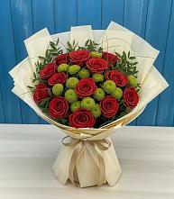 Букет Стихотворение в Агрогородок Букет цветов из:  Розы и Хризантемы в Агрогородок